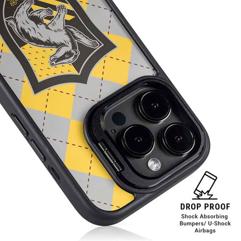 Wizarding World Harry Potter Hufflepuff Crest iPhone 15 Pro Max Kickstand Case